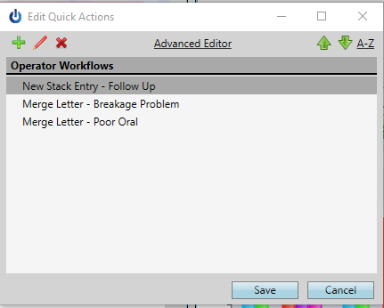 Quick Actions Editor